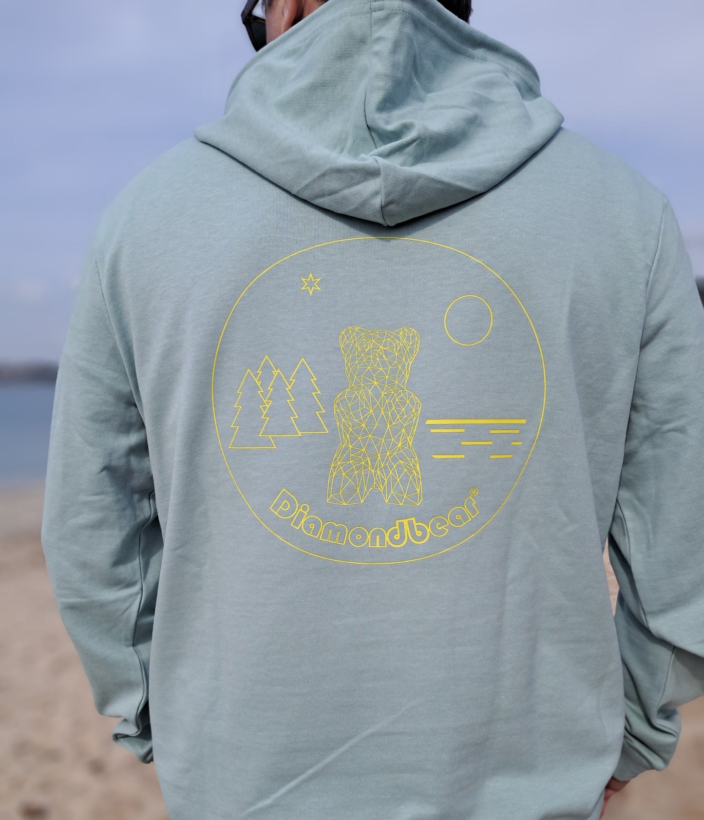 Men's Hoodie Sage/Yellow